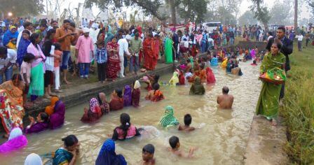 Chhath puja celebrating. adarsh chhath