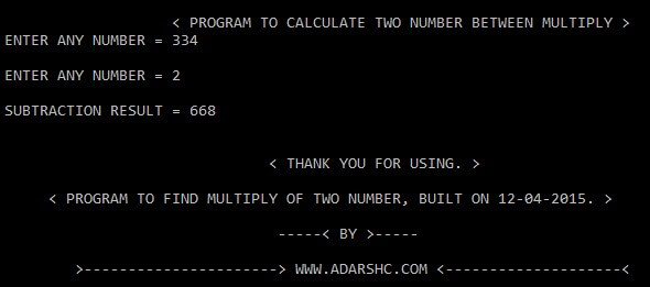Home Page MULTIPLY Of Two Number. Home Page of MULTIPLY Program