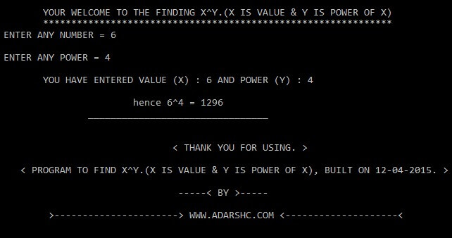 Home Page of power_6_4_result Program