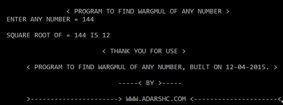 Home Page wargmul12 Of Two Number. Home Page of wargmul5 Program