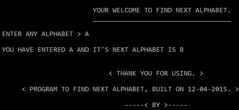 Home Page of next_alphabet Program