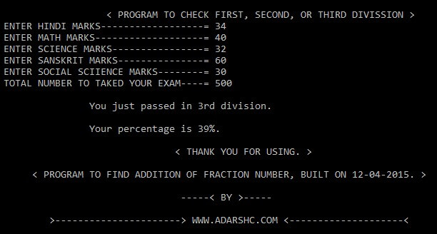 Home Page of first Program